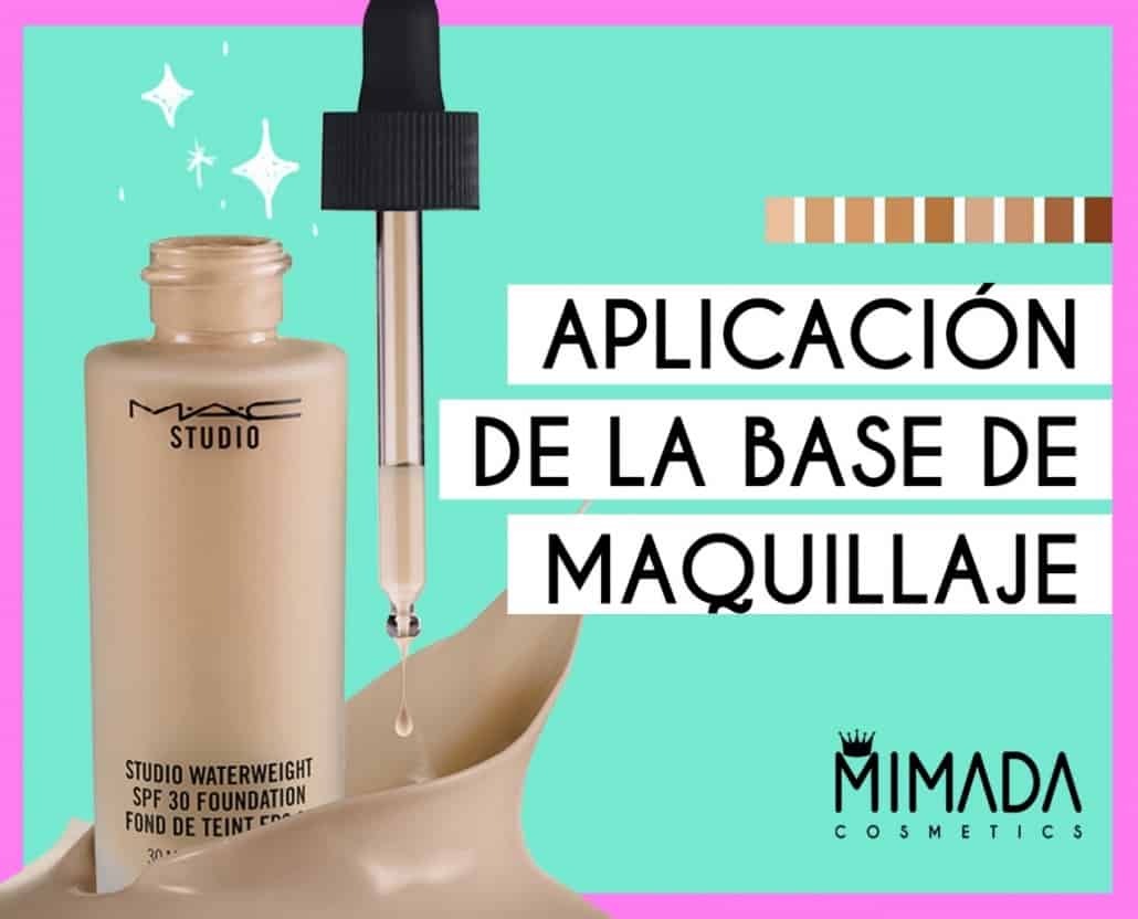 Aplicación de la base de maquillaje.